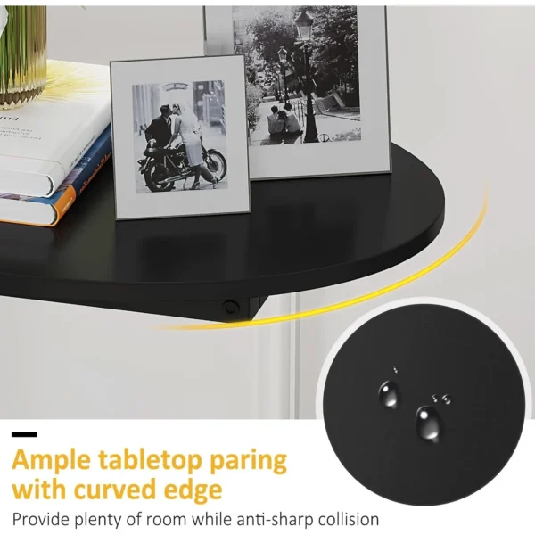 Small Side Table End Table, C-Shaped Wood Coffee Table TV Tray for Eating Couch Tables for Small Space, Living Room - Image 6