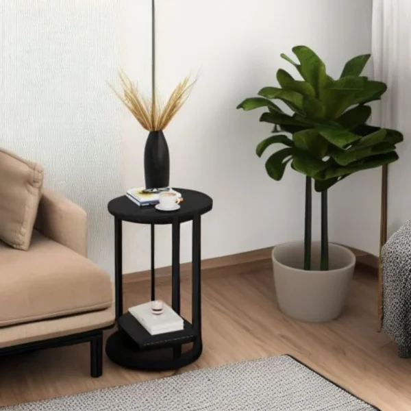Small Side Table End Table, C-Shaped Wood Coffee Table TV Tray for Eating Couch Tables for Small Space, Living Room - Image 5