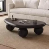 Coffee Table Cloud Shape End Table Low Coffee Tables for Living Room Cloud Coffee Table with 3 Ball Legs( 47.24×31.49×13.78inch)