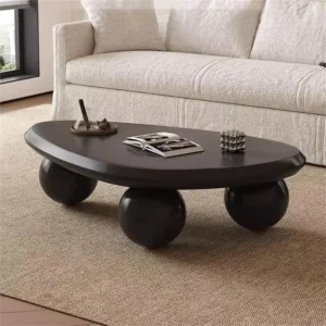 Coffee Table Cloud Shape End Table Low Coffee Tables for Living Room Cloud Coffee Table with 3 Ball Legs( 47.24×31.49×13.78inch)
